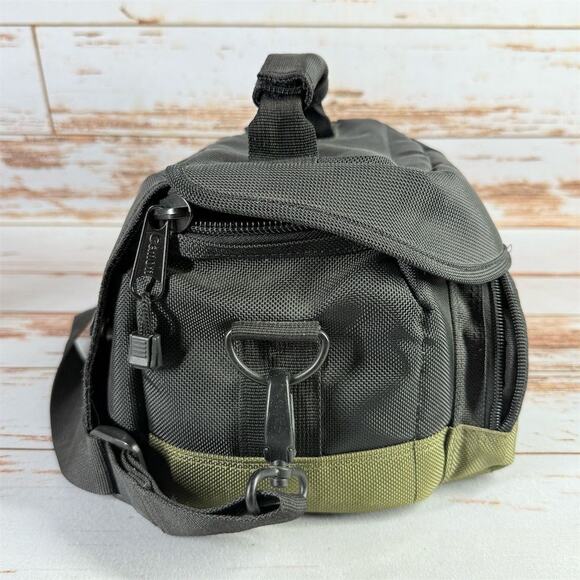 Canon 100EG Custom Gadget Bag Black/Olive DSLR Camera Bag w/ Strap - Picture 2 of 6